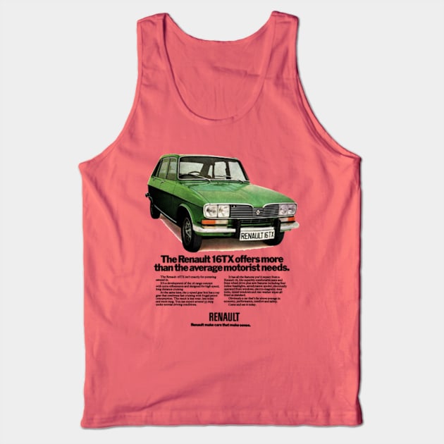 RENAULT 16 - advert Tank Top by Throwback Motors